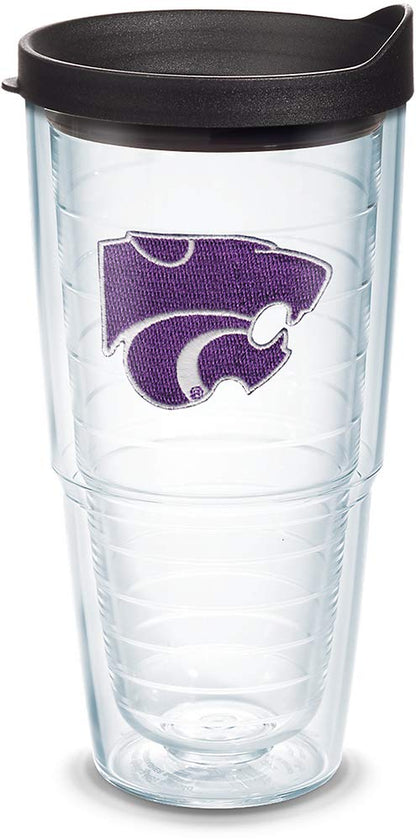 Tervis Vaso con Tapa, Diseños de Equipos Universitarios NCAA - Kansas St Univ - 24 Oz - Transparente