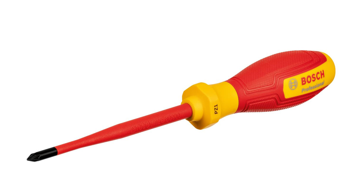 Bosch Professional Desarmador VDE Aislado hasta 1,000 V - PZ 1 x 100mm - Pozidriv (PZ)