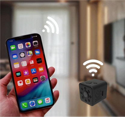 Lusabe Mini Cámara WiFi SQ13, WiFi Cámara, Tarjeta de 32G, Mini Cámara 1080P HD Videocámara con IR visión Nocturna Detección de Movimiento, para Deportes al Aire Libre Oficina Casa (Azul)