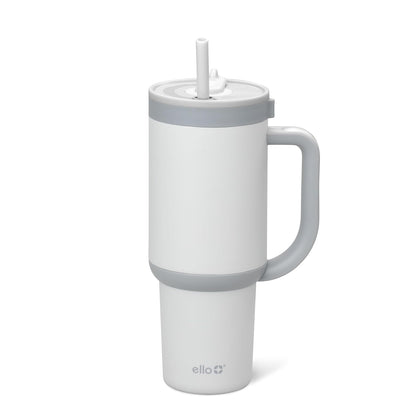 Ello Oasis - Vaso de 30 onzas con mango y popote retráctil, taza de acero inoxidable aislada reutilizable 100% a prueba de fugas, regalos para adolescentes, mujeres y hombres, mantiene el frío durante