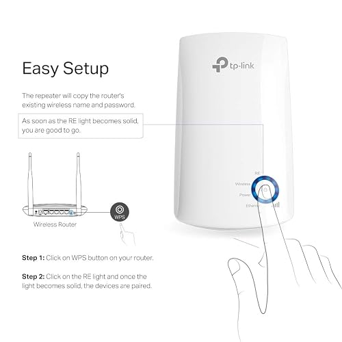 TP-Link TL-WA850RE Repetidor de WiFi Extensor de Cobertura Inalámbrico Universal, 300Mbps, Enchufe de Pared, Tipo Plug and Play, Puerto Ethernet, Luz Indicadora de Señal Inteligente