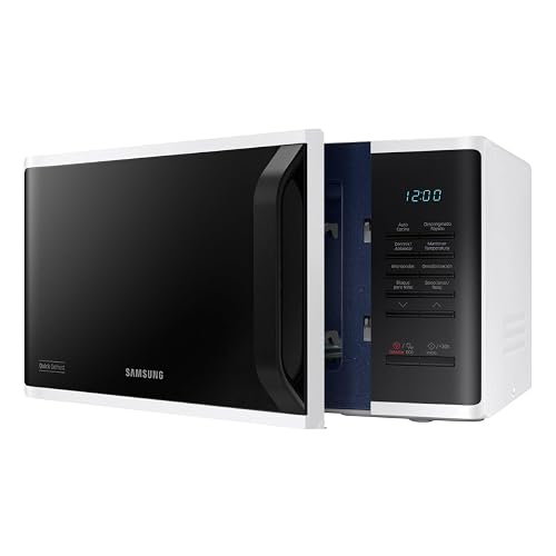 Horno de Microondas Samsung 0.8 Pies, recubrimiento interior en ceramica, modo ECO ahorra consumo de energia, descongelado rapido, blanco, modelo MS23K3513AW/AX
