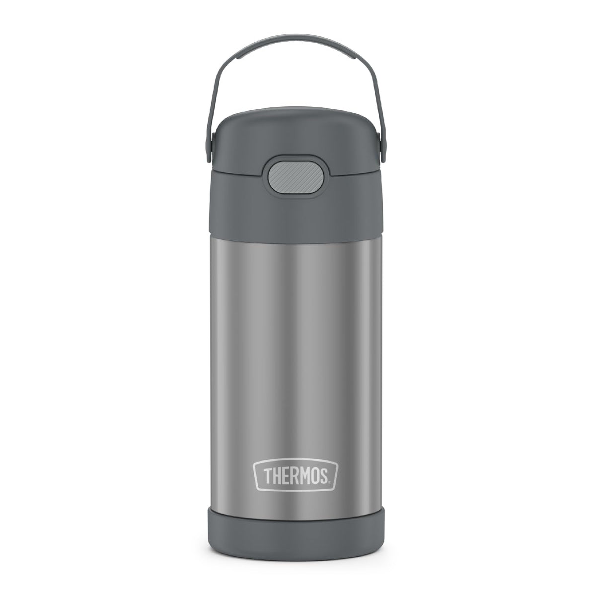 Thermos Funtainer Botella Térmica Infantil con Popote, 12 oz - Gris - 0.4 Litros - Botella