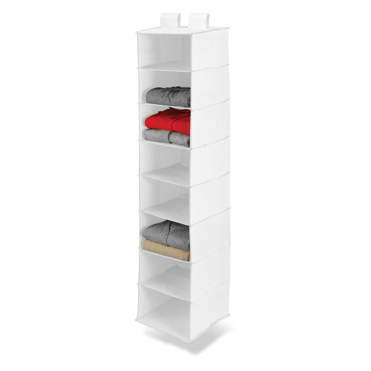 Honey-Can-Do, Organizador colgante para clóset de 8 repisas, Blanco, 1, 1