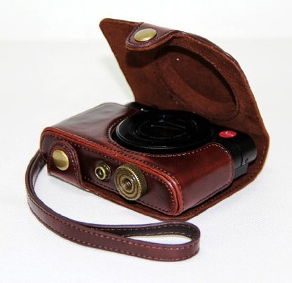 MegaGear "Ever Ready" Protective Leather Camera Case, Bag for Case for Panasoníc LF1 (Dark Brown)