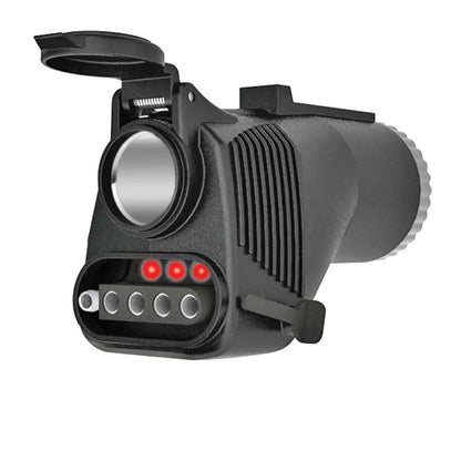 Reese Towpower 78119 Adaptador de cableado, Plano de 7 vías a 5 vías y 4 vías, con Adaptador de probador LED Integrado de Toma de Corriente de 12 V