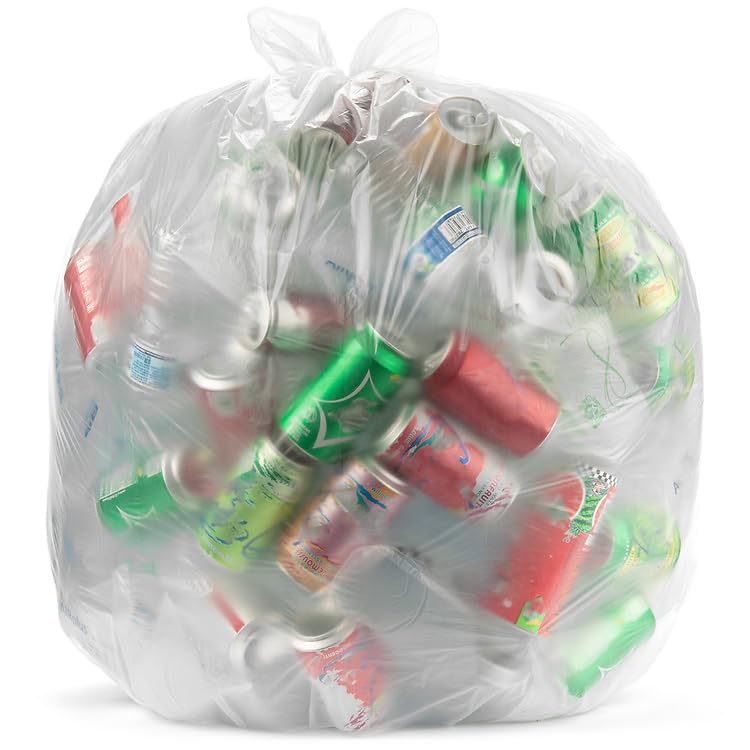 Aluf Plastics - Bolsas de basura transparentes de 45 galones - 250 unidades - Bolsas de basura de alta densidad equivalentes a 16 micrones - HCR-404816C