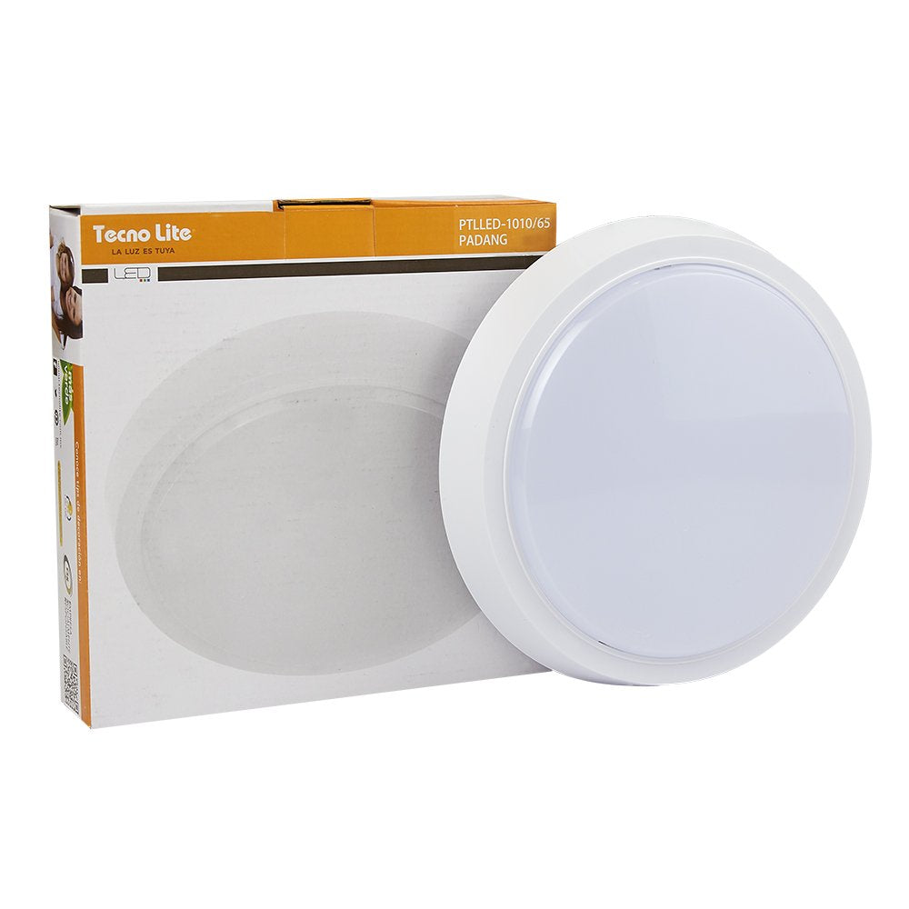 Tecnolite - Lámpara Plafón LED Techo 10 W, Luz de Día, Interiores, No atenuable, LED integrado