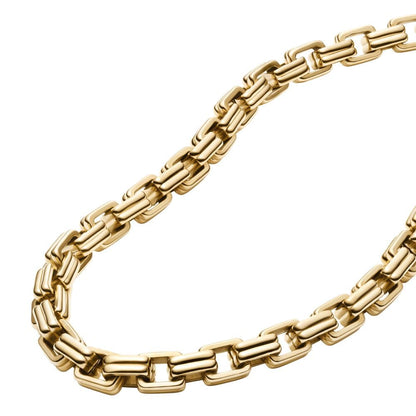 Collar de cadena Fossil Raquel JF04954710 de acero inoxidable de color dorado para dama