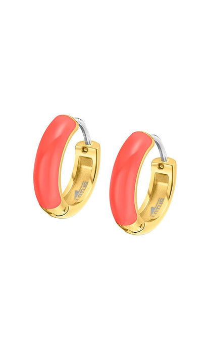 LOTUS STYLE Aretes para dama en tono coral