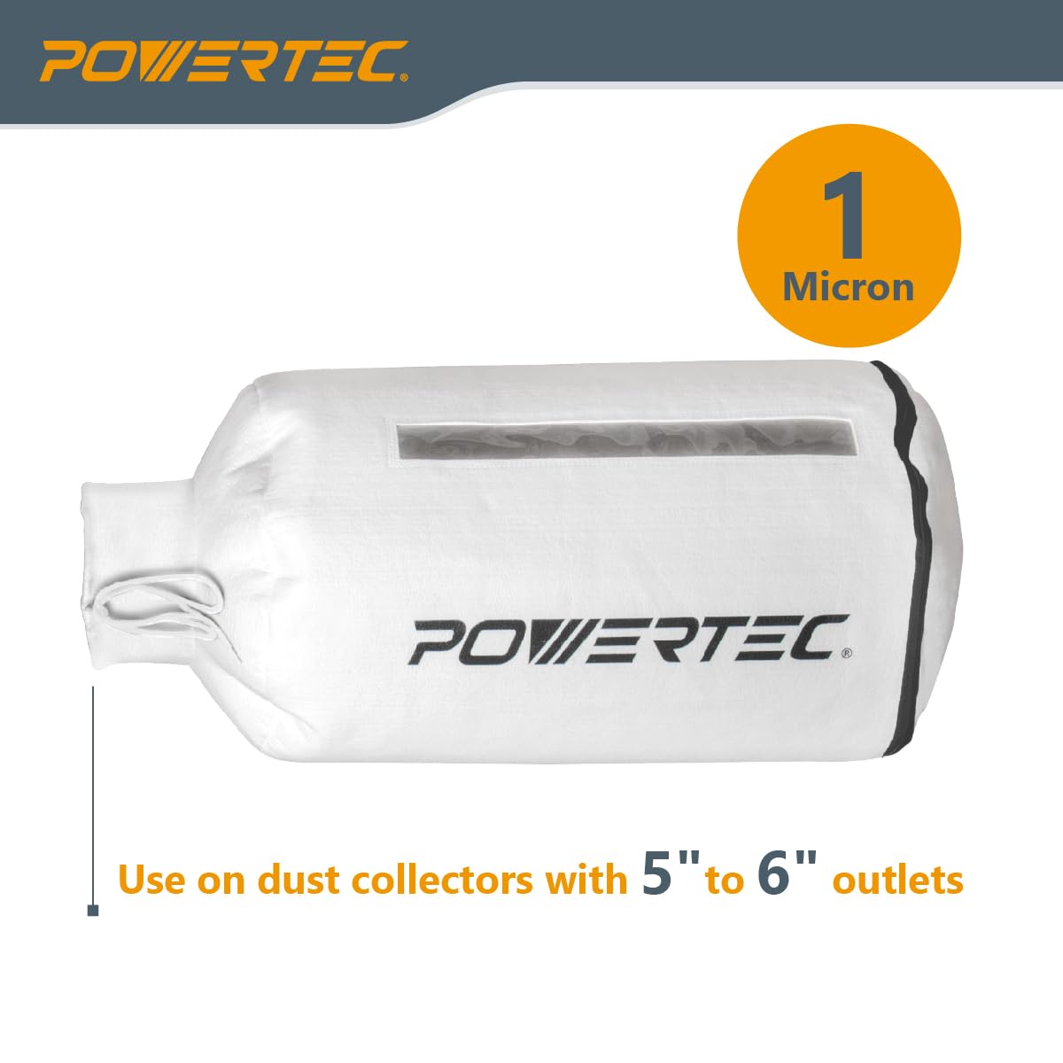 POWERTEC 70334 Bolsa de filtro de polvo para montaje en pared, 1 micra, para Grizzly, Shop Fox, Rockler Delta, Wen y POWERTEC DC5371/ 5372