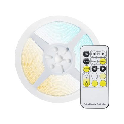 Tecnolite Tira LED 5 Metros 24 W - Luz Blanca Ajustable, Atenuable, Control Remoto Incluido, IP65 Impermeable Resistente al Agua, Strip Light, Tira de Luz para Interiores y Exteriores