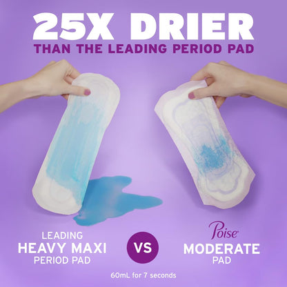 Poise Incontinence Pads, Light Absorbency, Long, 24 Count