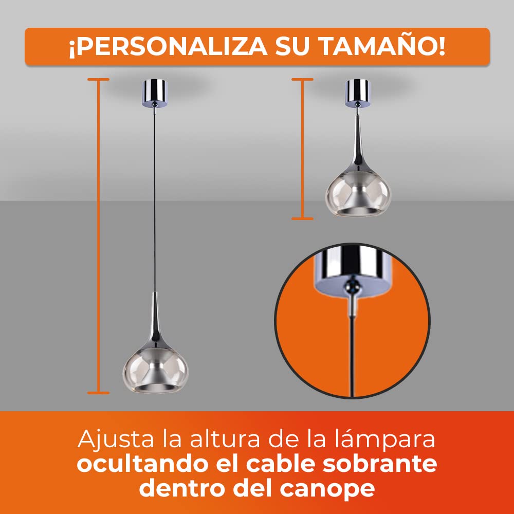 Tecnolite Lámpara de Techo Interior para 6 Focos, Lámpara Colgante Decorativa, Color: Negro Mate, 20CTL8190MVN, Potencia Máxima: 360 Watts, No Incluye Focos.