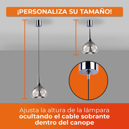 Tecnolite Lámpara de Techo Interior para 6 Focos, Lámpara Colgante Decorativa, Color: Negro Mate, 20CTL8190MVN, Potencia Máxima: 360 Watts, No Incluye Focos.