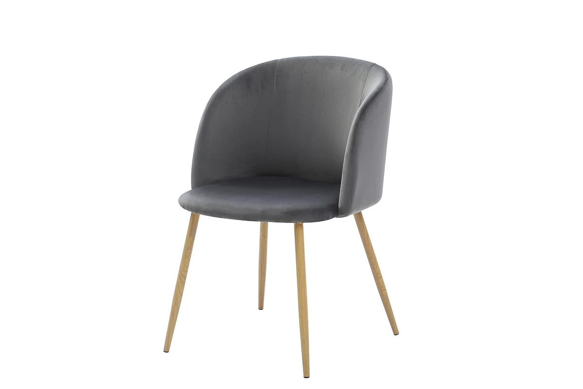 Alterego - Silla Terciopelo Mina, Color Gris