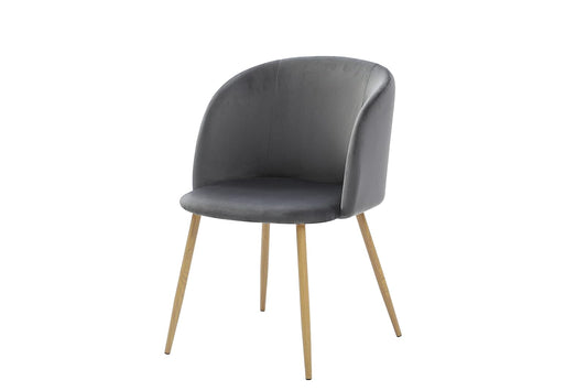 Alterego - Silla Terciopelo Mina, Color Gris