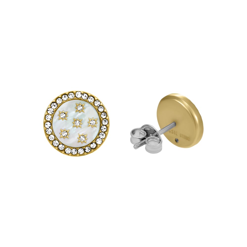 Fossil - arete de mariposa de acero inoxidable para mujer