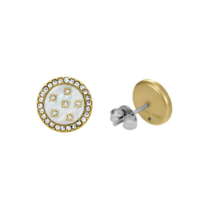 Fossil - arete de mariposa de acero inoxidable para mujer