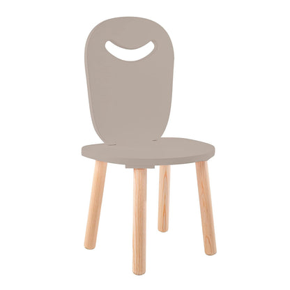 DUDUK Silla Moderna Infantil de Madera con Agarradera - Gris obscuro