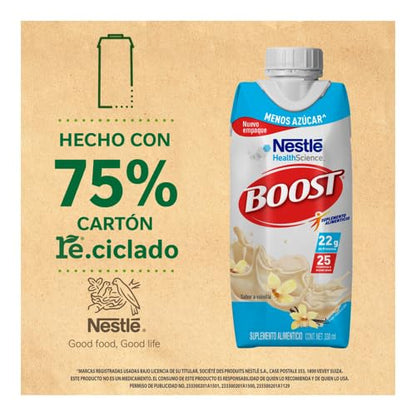 Boost Menos Azúcar Suplemento Alimenticio Mix de Sabores 12 pzas 330ml c/u
