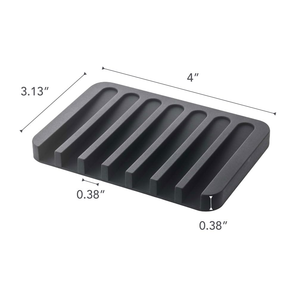 YAMAZAKI Home Flow Jabonera de Silicona, Negro, 1