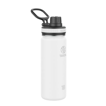 Takeya Originals Botella de Agua Aislada de Acero Inoxidable, Varios Tamaños y Colores - 0.5 Litros - Blanco