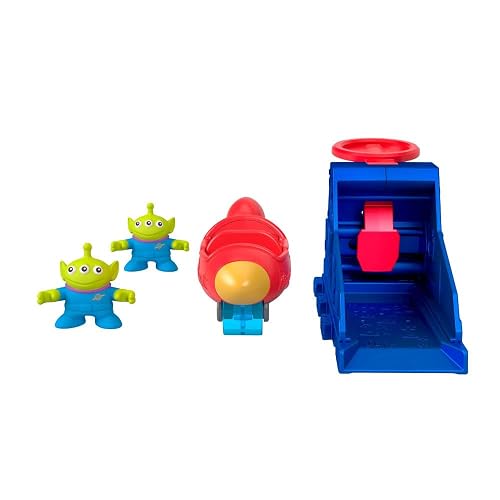 Fisher-Price Imaginext Toy Story Juguete Lanzador De Aliens, Figura Y Vehículo Temático, Set De Carreras con Lanzador, para Niños De 3 Años En Adelante