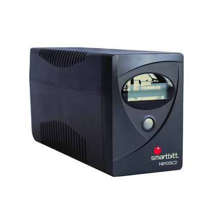 Smartbitt - No-Break Interactivo, Regulador y Supresor de Picos - UPS Ideal para apagones y Cortes de energía - Batería de Respaldo - Negro (900 Va, Hogar y Oficina)