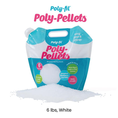 Fairfield Poly-Fil - Pellets de poliéster de alta calidad, relleno para animales de peluche, juguetes, puf, mantas con peso y más, bolsa de 6 libras