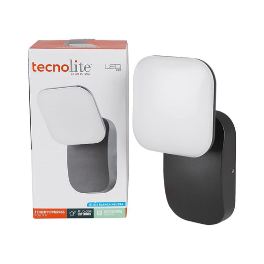 Tecnolite Lámpara de exterior LED para sobreponer, 13 W, Luz blanca neutra