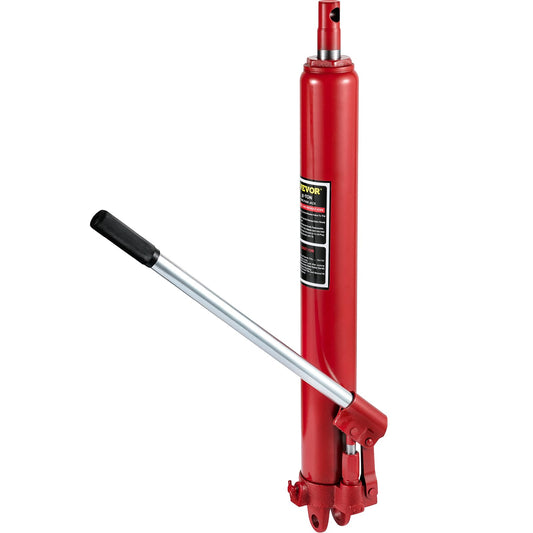VEVOR Cilindro Hidráulico Largo para Grúa de Taller 8 T Soporte de Motor de Cilindro Hidráulico con Bomba de Pistón Único Base de Horquilla para Motor de Elevación, Mantenimiento Automático