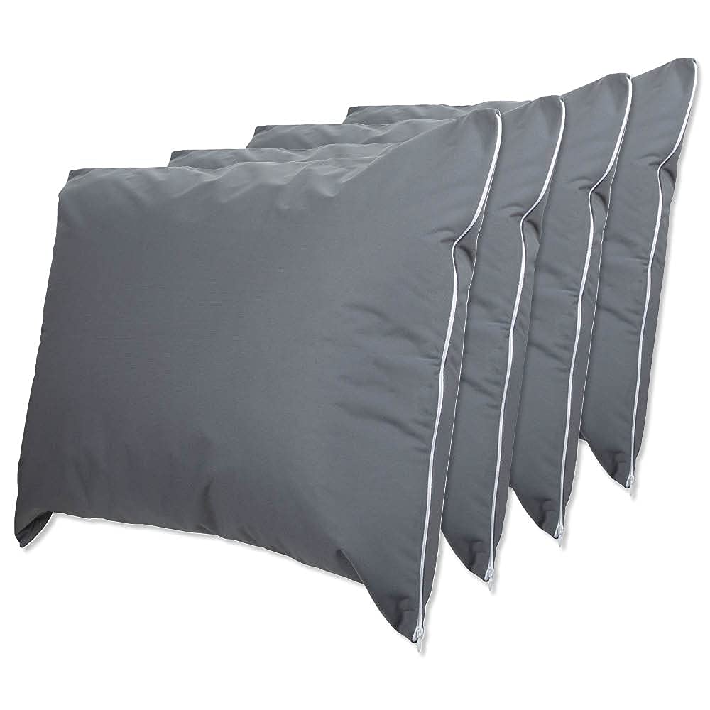 ForPro Professional Collection - Protectores de Almohada Impermeables de Alta Calidad, tamaño estándar con Cierre, Color Gris frío, 4 Unidades