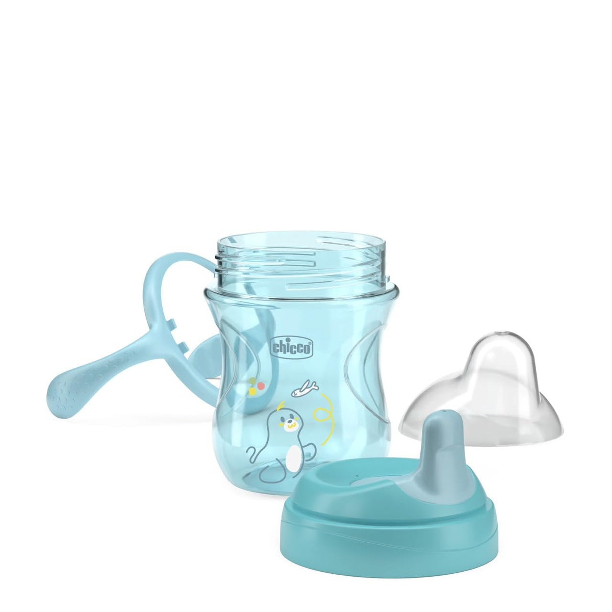 Chicco Vaso de Entrenamiento Training Cup 6M+ Anti Derrames Pico Ergonómico Asas Desmontables Azul
