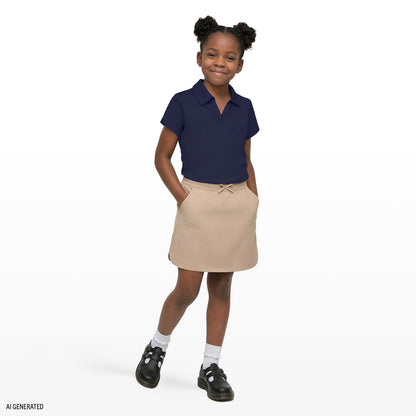 Izod Patinete Plisado para Uniforme Escolar Skort (Falda con pantalón Corto) para Niñas