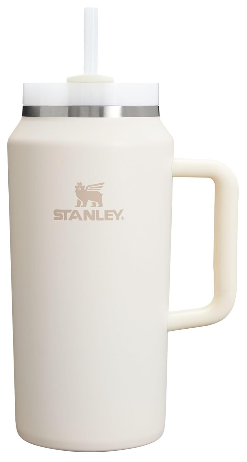 Stanley Quencher H2.0 - Vaso Térmico con Popote, Tapa Giratoria de 3 Vías, Acero Inoxidable, Libre de BPA - 64 onzas - Crema 2.0
