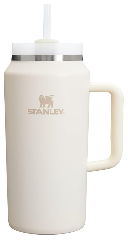 Stanley Quencher H2.0 - Vaso Térmico con Popote, Tapa Giratoria de 3 Vías, Acero Inoxidable, Libre de BPA - 64 onzas - Crema 2.0