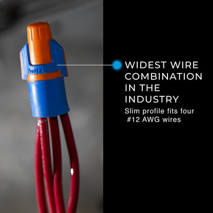 Ideal Twister ProFLEX Mini Conector de Alambre 30-343 | Naranja/Azul, Caja de 100, 22 a 12 AWG, Comfort SureGrip, Falda Flexible