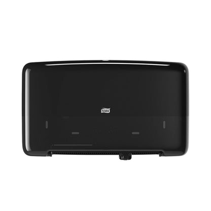 Tork individual Mini Jumbo - Dispensador de rollo de papel higiénico negro T2, protege los rollos, rango de elevación, 5555290