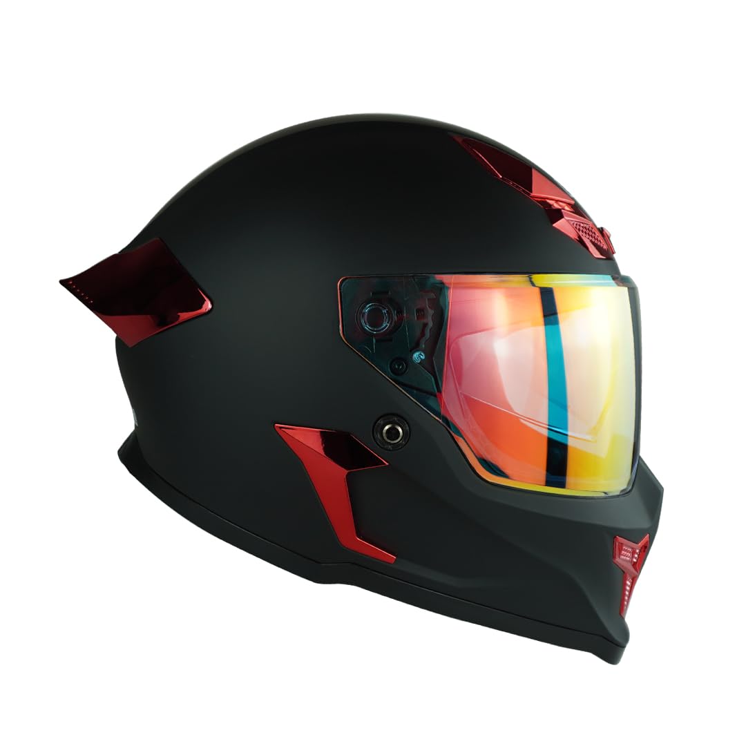 Casco Edge Integral Vortex Dot/ECE Negro Solido Mate Visor/Spoiler Rojo XL