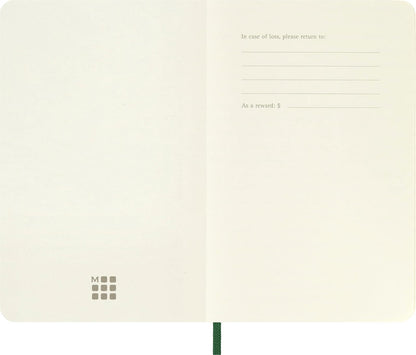 Moleskine Classic Notebook, Soft Cover, Pocket (3.5" x 5.5") Plain/Blank, Myrtle Green, 192 Pages, Pequeño
