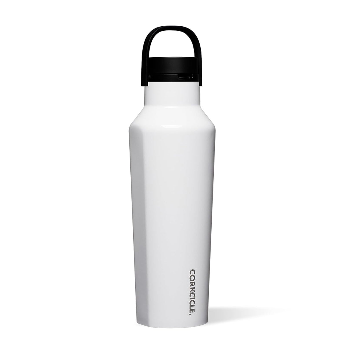 CORKCICLE | Sport Termo Deportivo | 20 oz (591 ml) | Botella de Agua Térmica | Mantiene las bebidas: Frío 25 h/Caliente 12 h | Acero Inoxidable | Color: Blanco Brillante