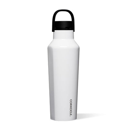 CORKCICLE | Sport Termo Deportivo | 20 oz (591 ml) | Botella de Agua Térmica | Mantiene las bebidas: Frío 25 h/Caliente 12 h | Acero Inoxidable | Color: Blanco Brillante