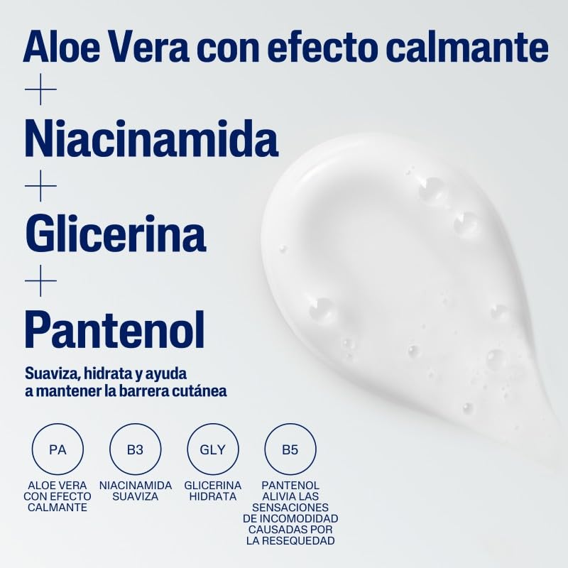 Cetaphil Crema Limpiadora Espumosa Hidratante Facial Rostro Sensible 473 ml | Con niacinamida B3, pantenol, glicerina, aloe vera y aminoácidos; limpia sin resecar, mantiene barrera, pH y microbioma sano.