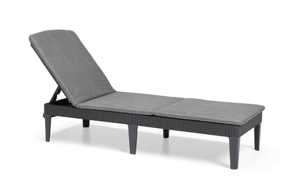 Keter Camastro Jaipur con Cojin, Ratán Sintético, Reclinable, Diseño Ergonómico Y Resistente A La Intemperie, para Jardín, Terraza O Piscina