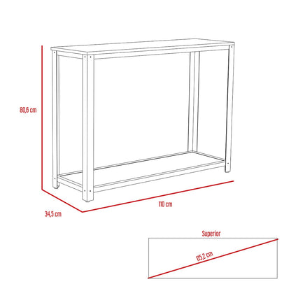 Deco Home KLIK Mesa Auxiliar ferrato armable, Color Duna, Dimensiones 36.5 Largo X 12.4 Ancho X 112 Alto cm, Estilo contemporáneo, con Rejilla Inferior y Estructura metálica