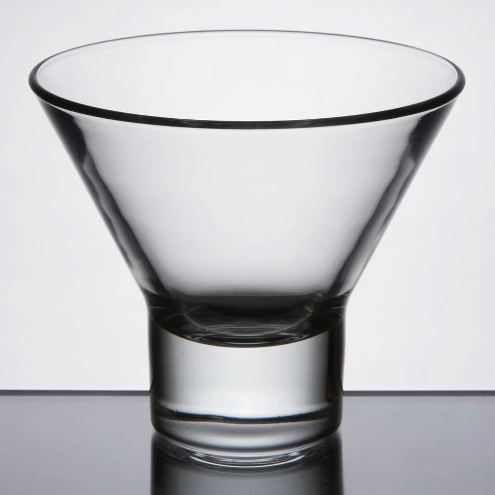 Borgonovo Serie V - Juego De 6 Vasos De Vidrio De 225 Ml. Vaso Transparente de Cristal para Restaurantes, Fiestas, Bodas, Para Agua, Martini, Helado, Jugo, Coctél, Limonada Set de 6 piezas