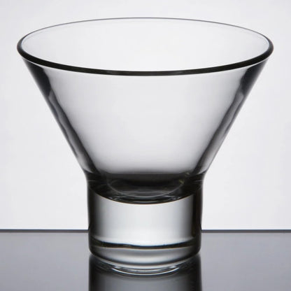 Borgonovo Serie V - Juego De 6 Vasos De Vidrio De 225 Ml. Vaso Transparente de Cristal para Restaurantes, Fiestas, Bodas, Para Agua, Martini, Helado, Jugo, Coctél, Limonada Set de 6 piezas