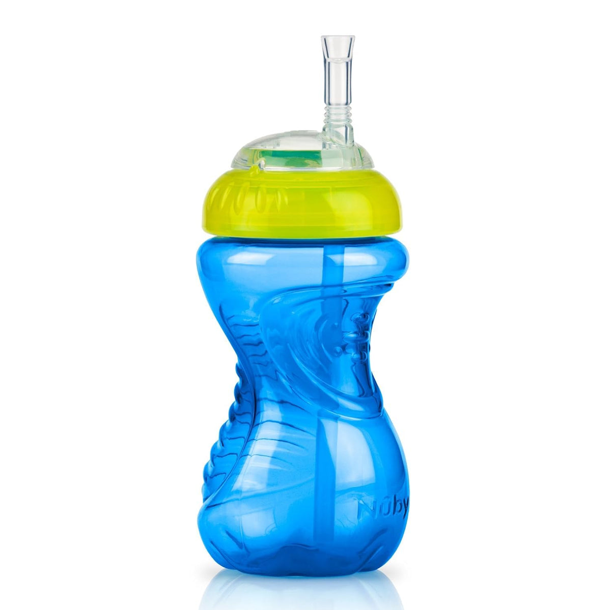 Nuby 3 Piece Girl No-Spill Cup with Flex Straw, 10 Ounce, Multicolor