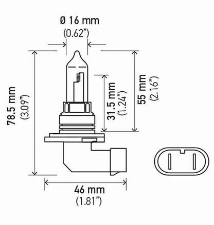 Hella Kit de 2 Focos Luz blanca tipo Xenon, 50% más luz que los focos estándar, cumple con normas de tránsito y vialidad, TLL 9005 / HB3 en Blister